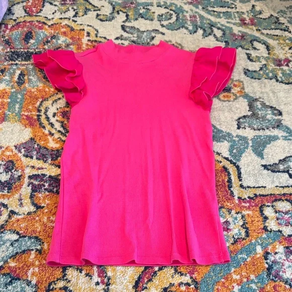 Pink Ruffled Kids Top - Picture 1 of 3